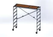 7-Rung Folding Scaffold Assembly with Platform and Casters